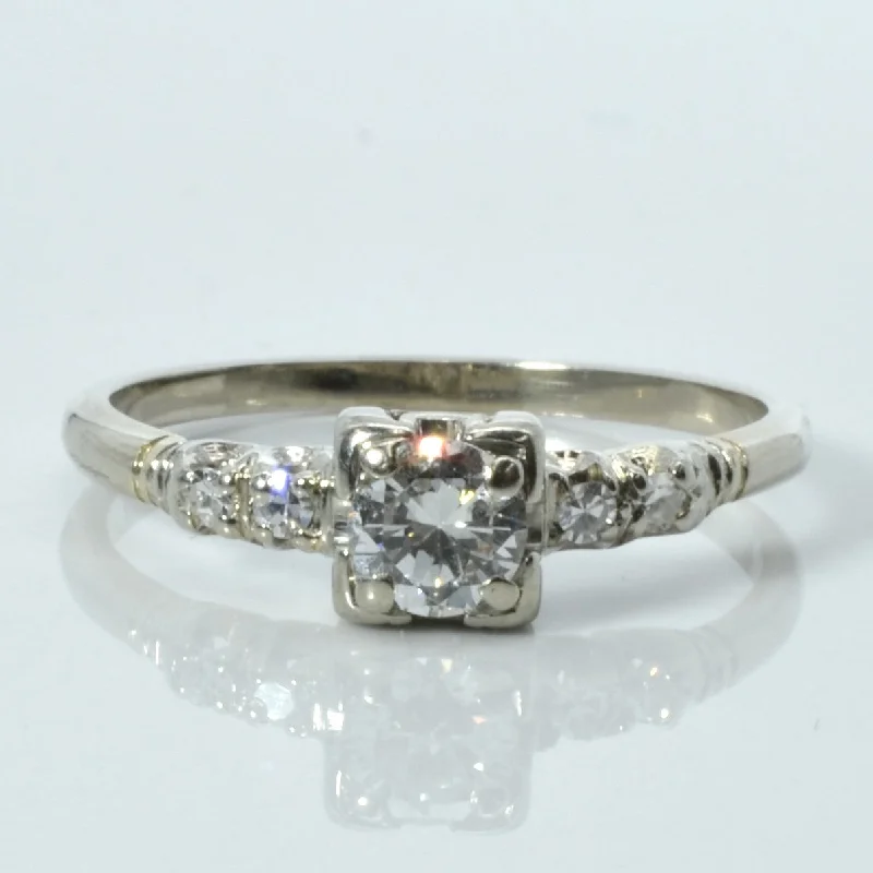 Flash Sale On Stunning Jewelry – Don't Miss Out Solitaire with Accent Diamonds 14k Ring | 0.39ctw, 0.08ctw | SZ 8.5 |