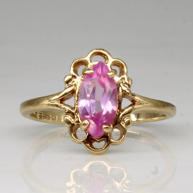 Clearance Sale On High-End Jewelry Collections Synthetic Pink Sapphire Ring | 0.57ct | SZ 3.5 |