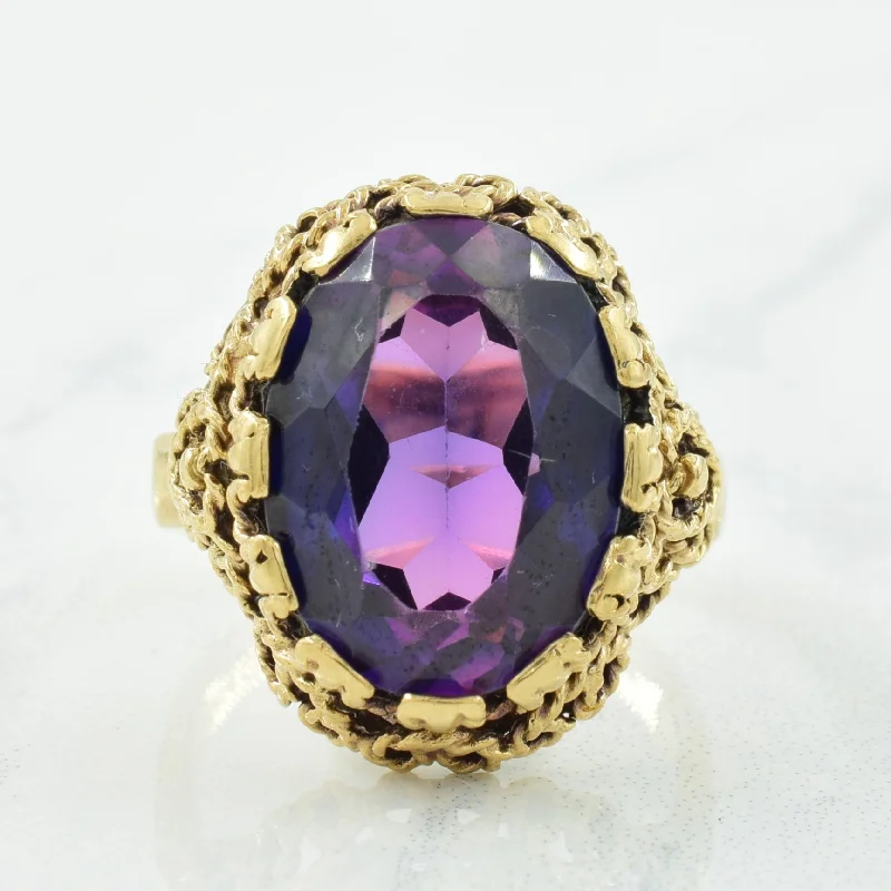 Customized Silver Jewelry For Unique Style Synthetic Purple Sapphire Cocktail Ring | 11.00ct | SZ 8 |