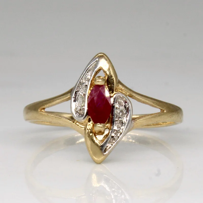 Seasonal Jewelry Sale – Upgrade Your Collection Synthetic Ruby & Diamond Ring | 0.24ct, 0.02ctw | SZ 7 |