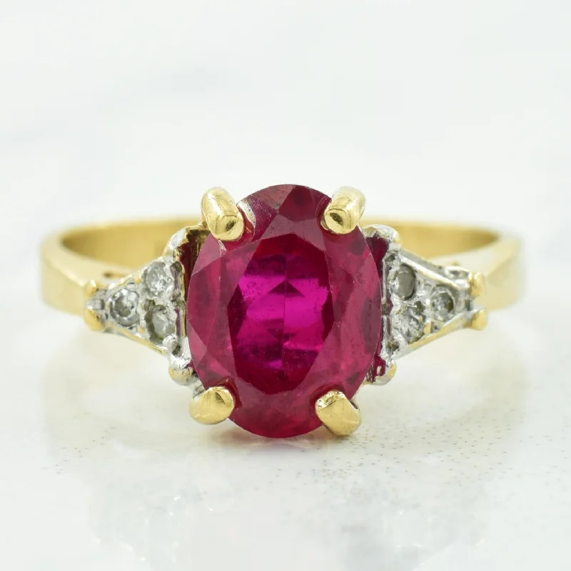 Timeless Elegance Now At Special Discounts Synthetic Ruby & Diamond Ring | 1.00ct, 0.06ctw | SZ 4.5 |