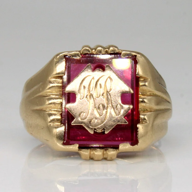 Flash Deals On Fine Jewelry – Shop Before It's Gone Synthetic Ruby 'R.R' Initial Ring | 2.80ct | SZ 7.5 |