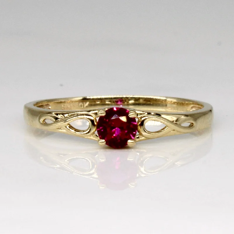 Chic And Stylish Jewelry At Discounted Prices Synthetic Ruby Ring | 0.26ct | SZ 7.25 |