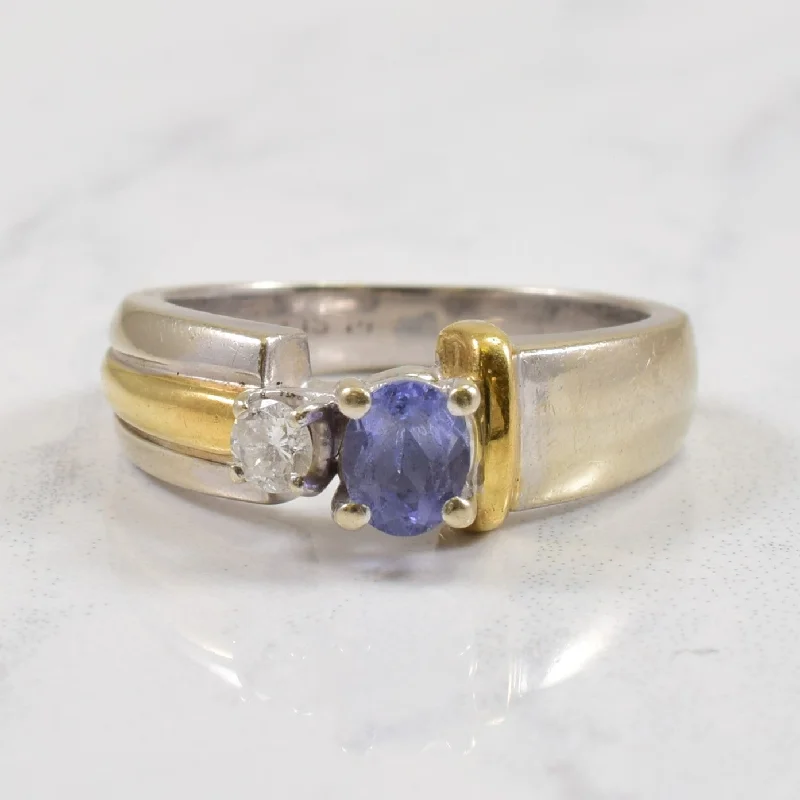 Luxury Jewelry At Unbeatable Discounts Tanzanite & Diamond Two Tone Ring | 0.10ctw, 0.35ct | SZ 5.5 |