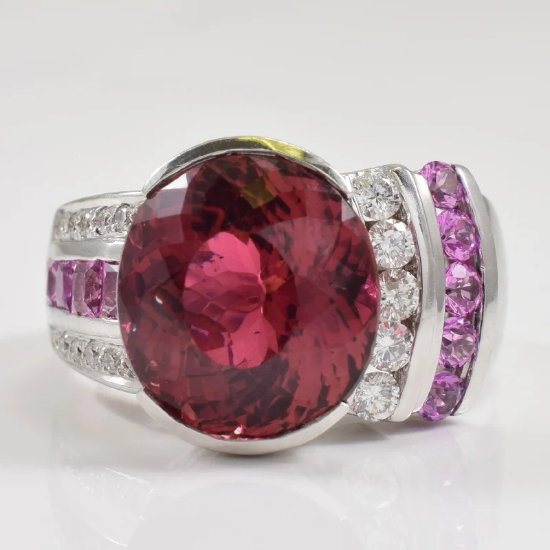 Your Perfect Accessory Now At The Best Price Tourmaline, Pink Sapphire, & Diamond Ring | 8.00ct, 0.90ctw, 0.35ctw | SZ 7 |