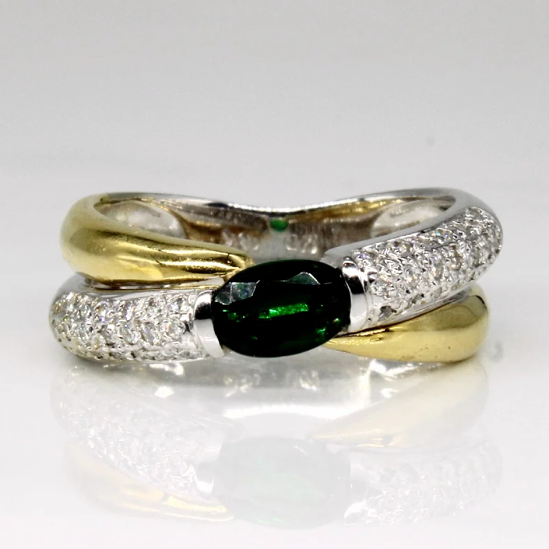 Flash Deals On Fine Jewelry – Shop Before It's Gone Tsavorite Garnet & Diamond Overlap Ring | 0.60ct, 0.13ctw | SZ 7 |