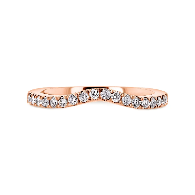 Best-Selling Jewelry Now Available At Special Deals Diamond Wedding Band Curved 1/5 CTW 14k Rose Gold