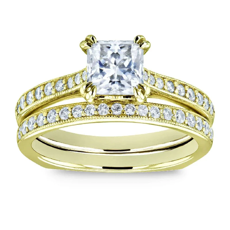 Shop Elegant Jewelry At Unbeatable Prices Euro Princess Bridal Set - 0.90ct - Yellow