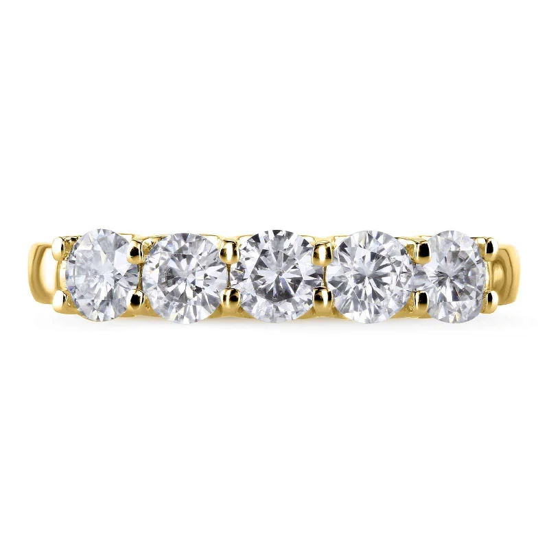 Elegant Jewelry, Exclusive Prices – Shop Now 1ct Five Stone Natural Diamond Band - 14k Yellow