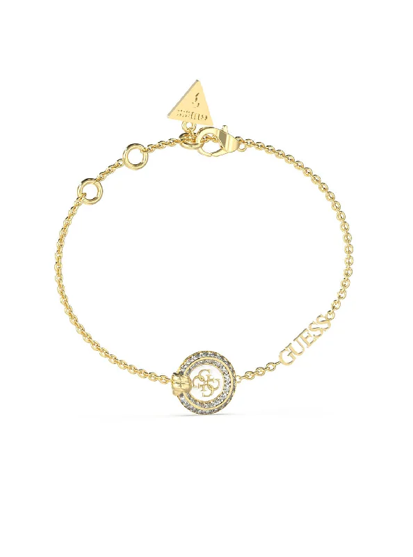 Gold Knot You White Crystal Bracelet