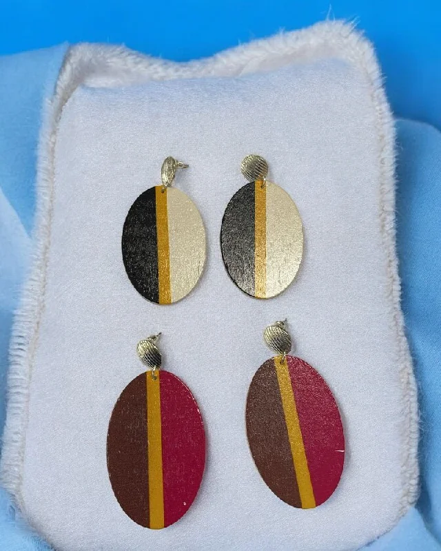 Multicolor Oval Shape Earrings