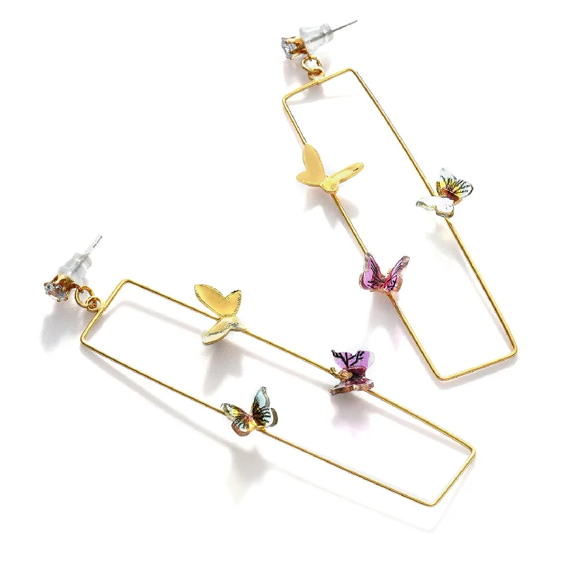 Gold Plated Butterfly Shaped Earring