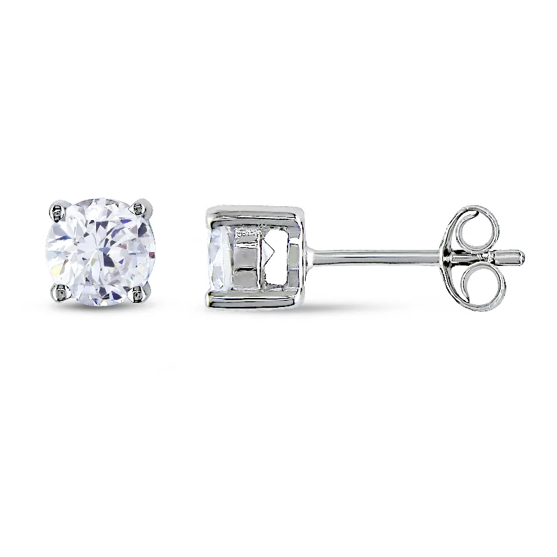 Mimi & Max Cubic Zirconia Stud Earrings in Sterling Silver