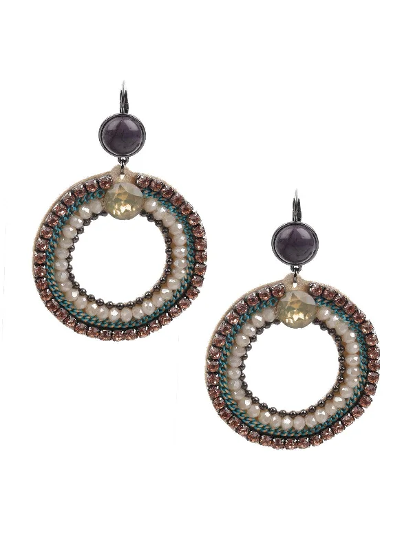 Odette Women Retro Multicoloerd Hoop Earrings