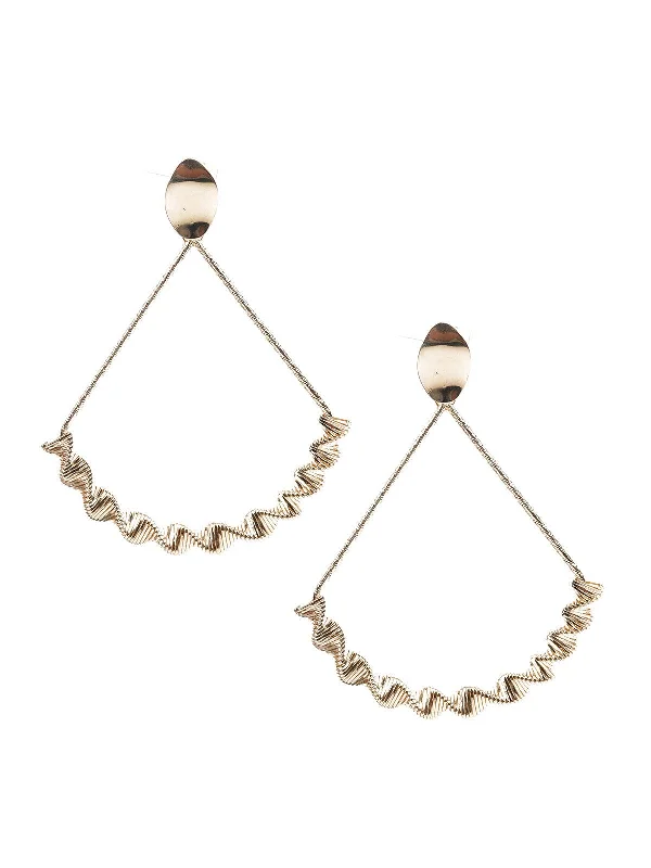 Odette Women Stylish Gold Hoop Earrings