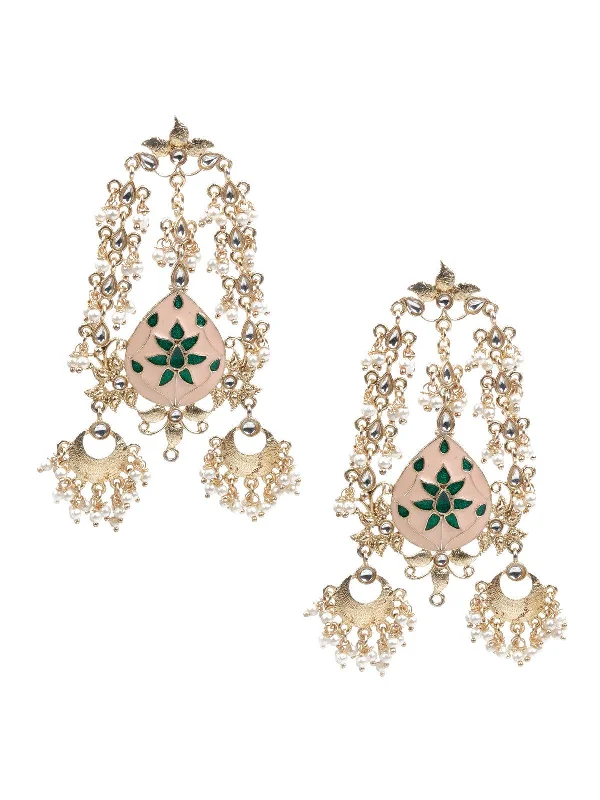 Odette Women Traditional Meenakari Dangle Earrings