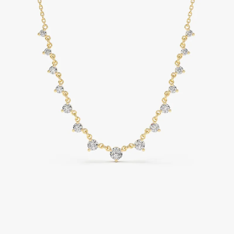 Seasonal Jewelry Deals – Elevate Your Style 14k 0.85 ctw Solitaire Diamond Graduating Necklace