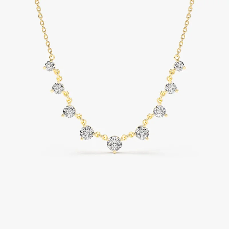 The Perfect Jewelry Piece At The Perfect Price 14k 1.05 ctw Solitaire Diamond Graduating Necklace