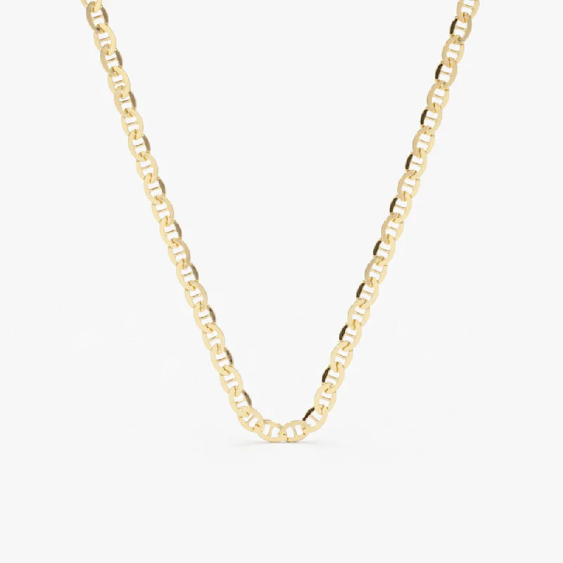 Trending Jewelry Now Available At Exclusive Prices 14k 3.5 MM Mariner Chain Link Necklace