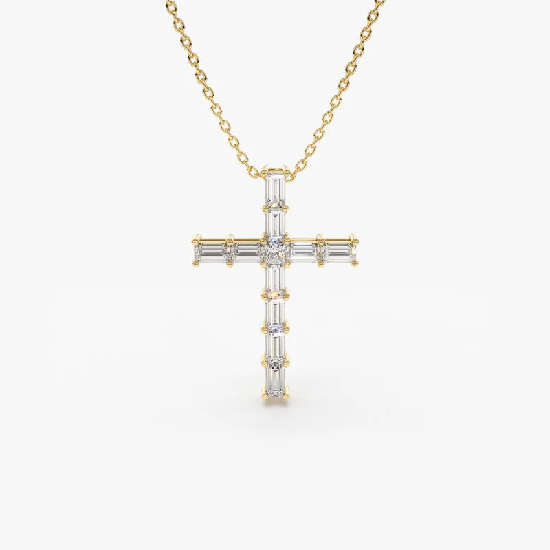 Modern Jewelry At Exclusive Discounts – Shop Today 14K Baguette Diamond Cross