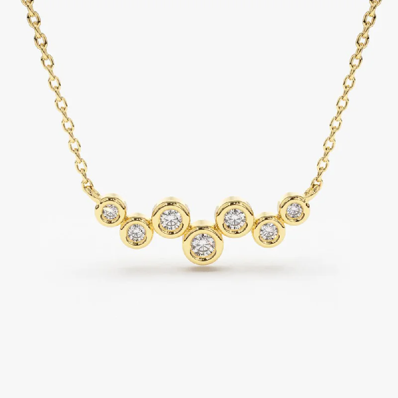 Seasonal Jewelry Sale – Upgrade Your Collection 14K Gold Floating Diamond Bubble Necklace