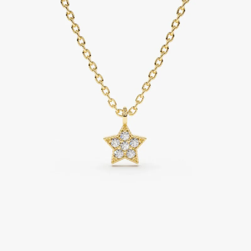 Jewelry Sale – Exclusive Styles At Lower Prices 14K Gold Diamond Star Charm Necklace