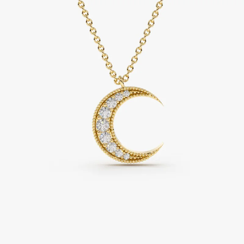 Unique Jewelry For Less – Shop The Sale Now 14k Gold Mini Crescent Moon Diamond Necklace