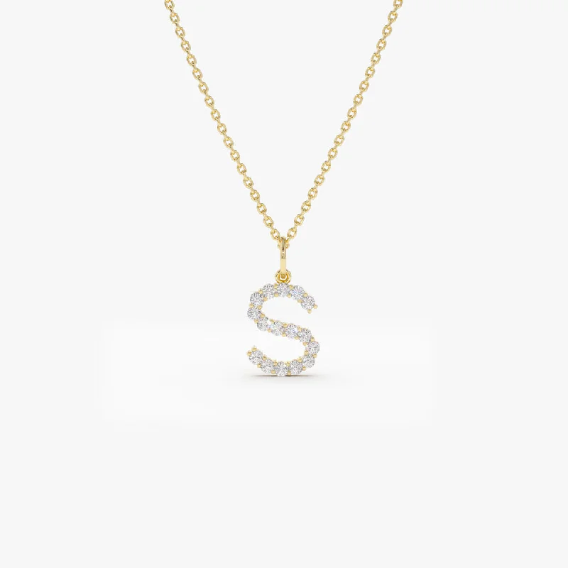 Affordable Elegance – Special Jewelry Sale Now Live 14k Medium Size Diamond Initial Necklace