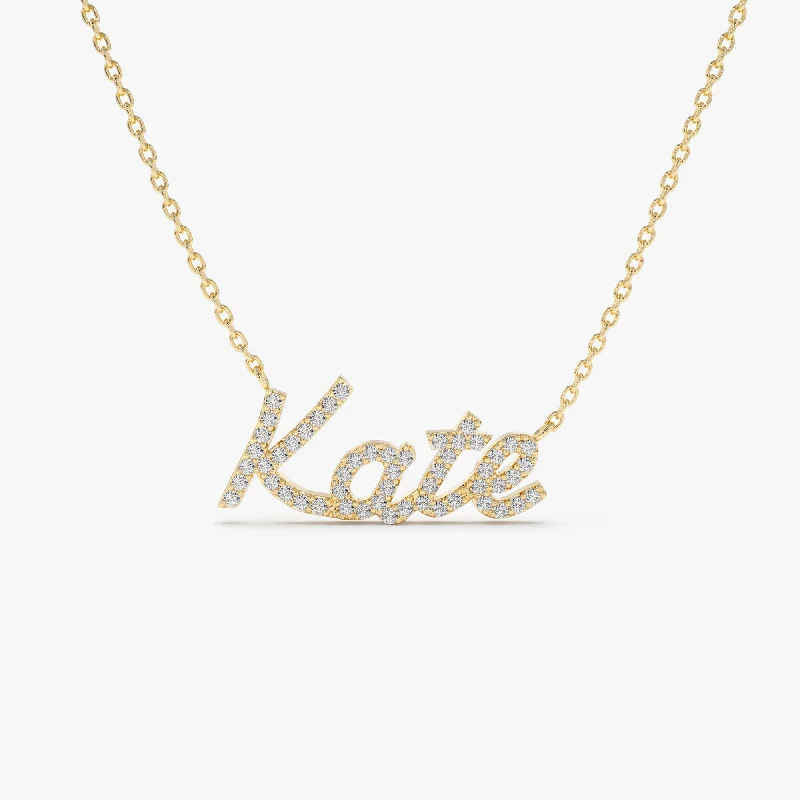 Seasonal Jewelry Sale – Upgrade Your Collection 14k Personalized Diamond Name Necklace