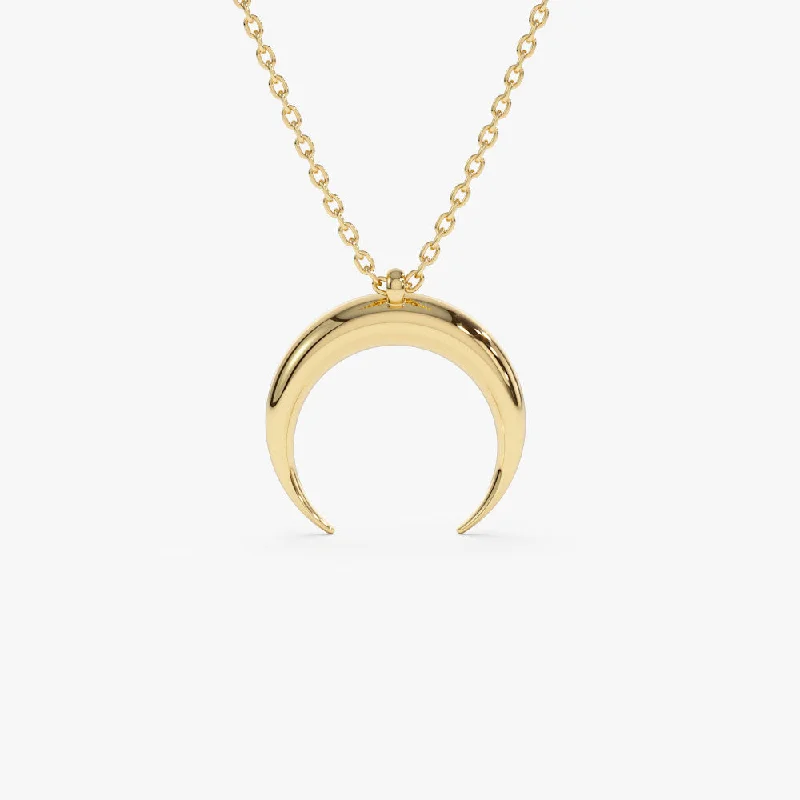 Accessorize For Less – Luxury Jewelry At Affordable Prices 14K Plain Gold Crescent Moon Necklace