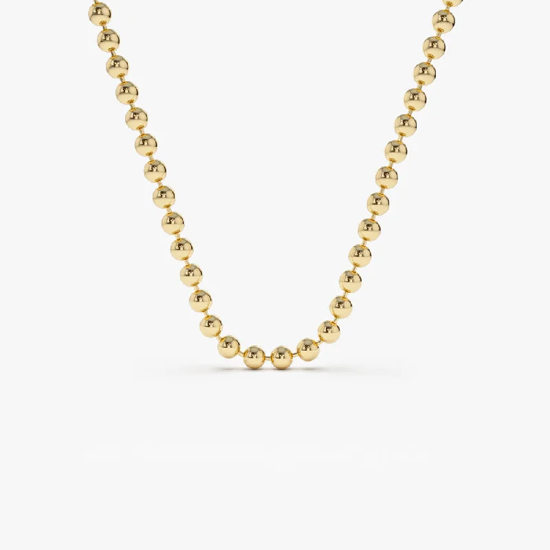 Shop Dazzling Rings, Earrings, And More At Special Discounts 14K Solid Gold 2MM Bead Chain Necklace