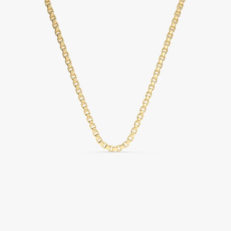 Affordable Luxury Jewelry For Every Occasion 14K Gold Box Chain Necklace 1.25mm