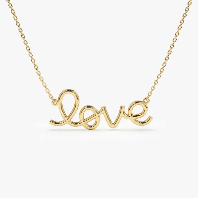 Elegant Jewelry, Exclusive Prices – Shop Now 14k Solid Gold Love Necklace