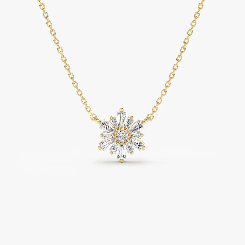 Shop Stylish Jewelry Now And Save Big 14k Tapered Baguette Diamond Necklace