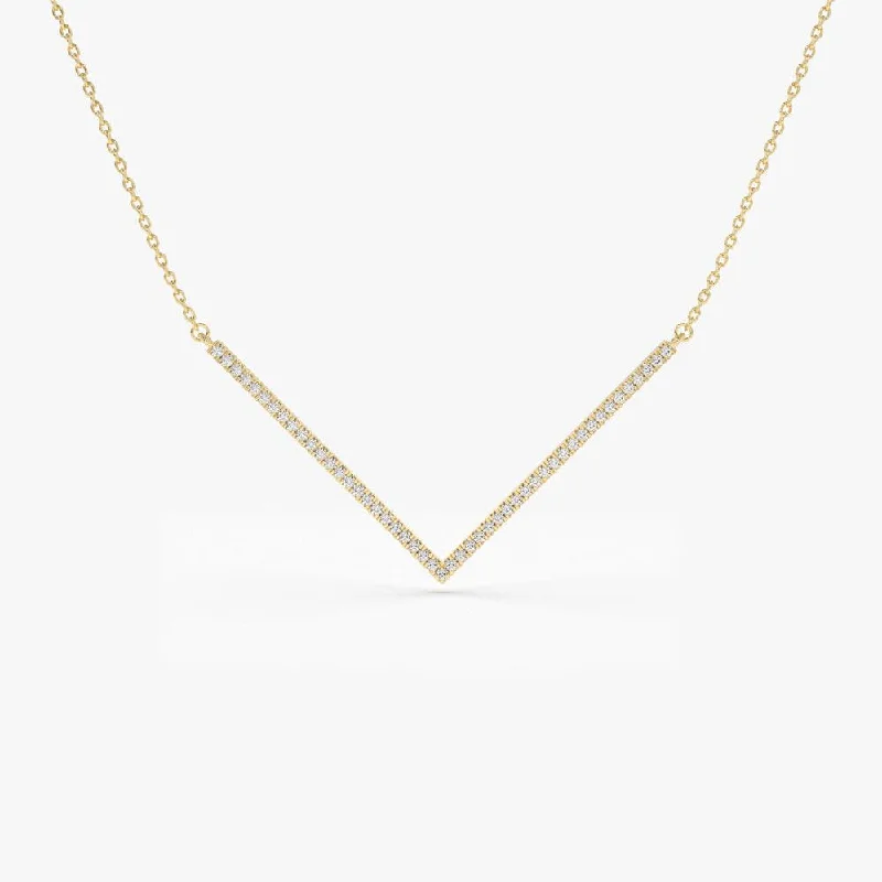 Exclusive Savings On Timeless Jewelry Pieces 14K V Shaped Diamond Chevron Necklace