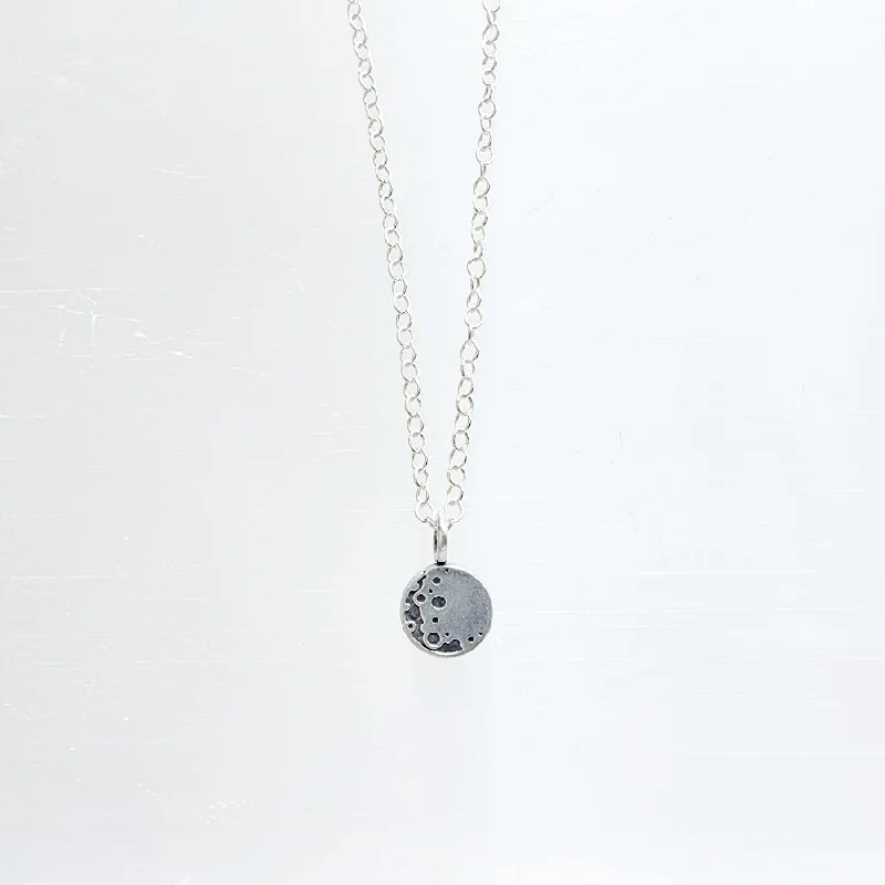 Limited-Time Offer On Elegant Jewelry Pieces Full Moon Layering Necklace in Sterling Silver; Celestial Jewelry