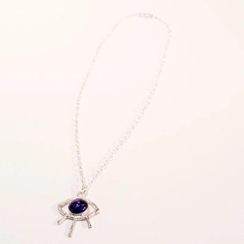 Upgrade Your Jewelry Collection For Less Gemstone Evil Eye Necklace in Sterling Silver - Choose Your Gemstone