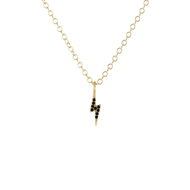 Exclusive Jewelry Bundles At Discounted Rates Lightning Bolt Black Crystal Charm Necklace