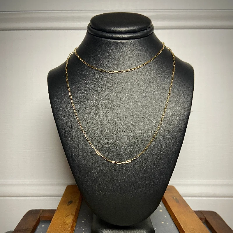 Special Sale On Handcrafted Jewelry – Shop Today 1.2mm 14ky Paperclip Necklace