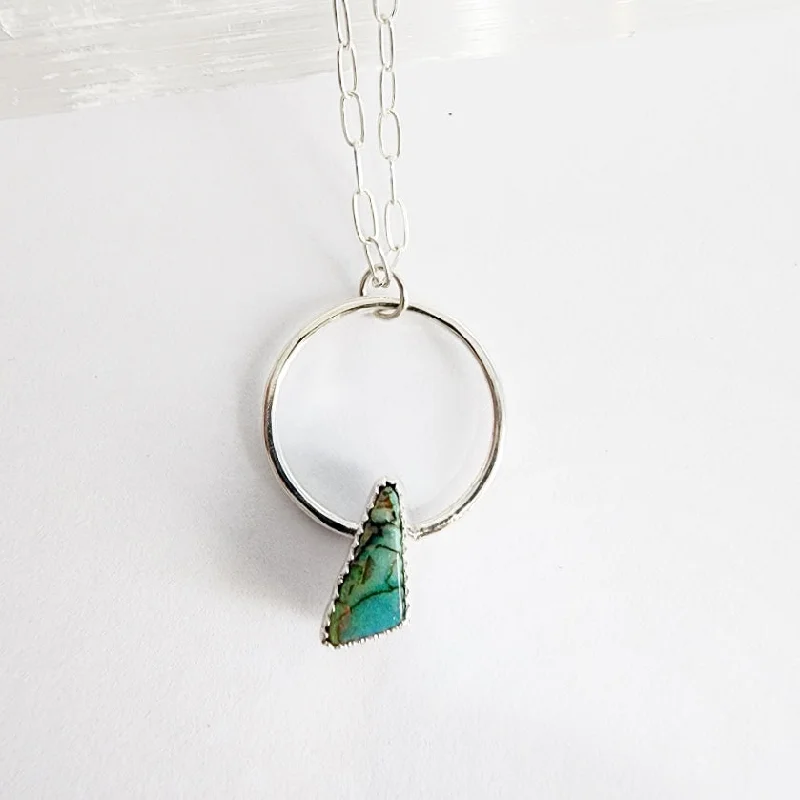 Affordable Luxury Jewelry For Every Occasion Mini Opal Triangle Hoop Necklace in Sterling Silver