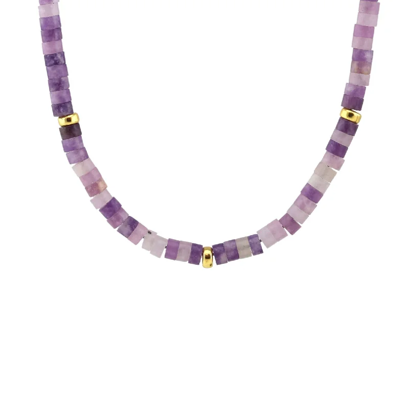 Unmissable Jewelry Discounts – Elevate Your Look For Less Purple Amethyst Heishi Beaded Necklace