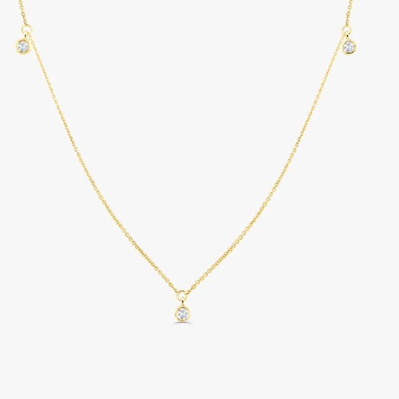 Trendy And Classic Jewelry Now At Reduced Prices 14k 5 Diamond Dangle Necklace