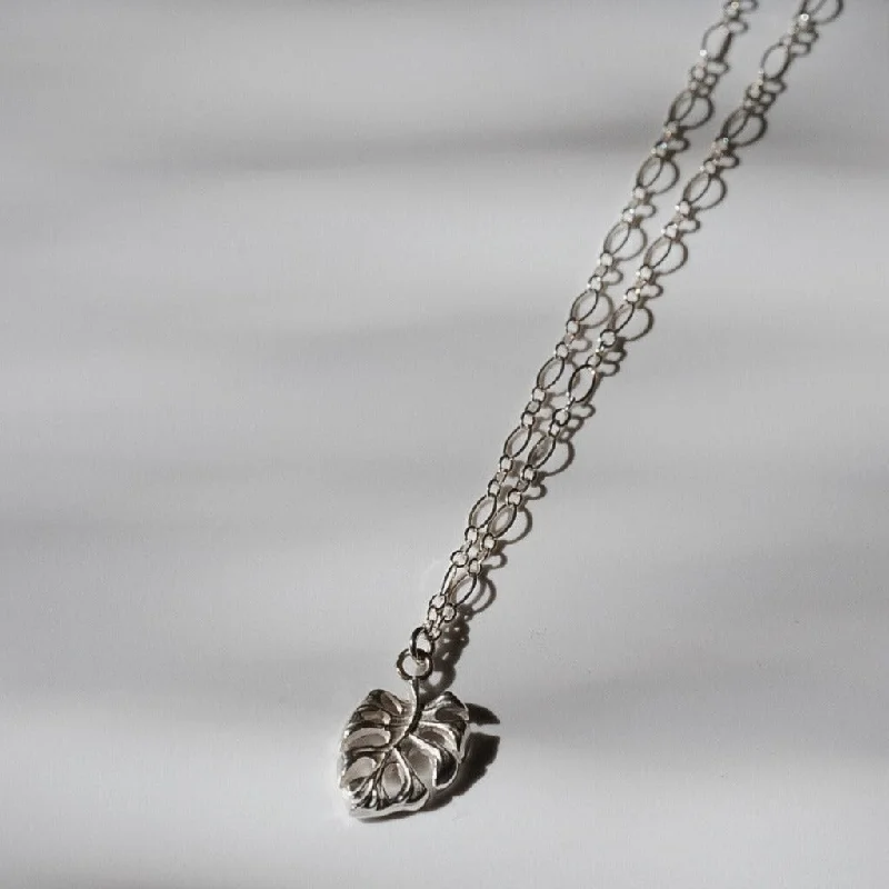 Final Call – Shop Exquisite Jewelry Before It's Gone Sterling Silver Monstera Charm Necklace