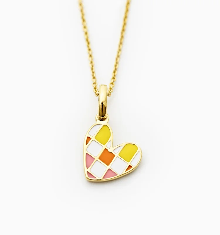 Bestselling Jewelry At Special Promotional Rates Sunset Checker Heart Necklace