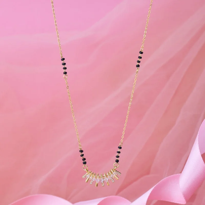 Affordable Gold-Plated Jewelry For Modern Fashion Zircon Mangalsutra 170713