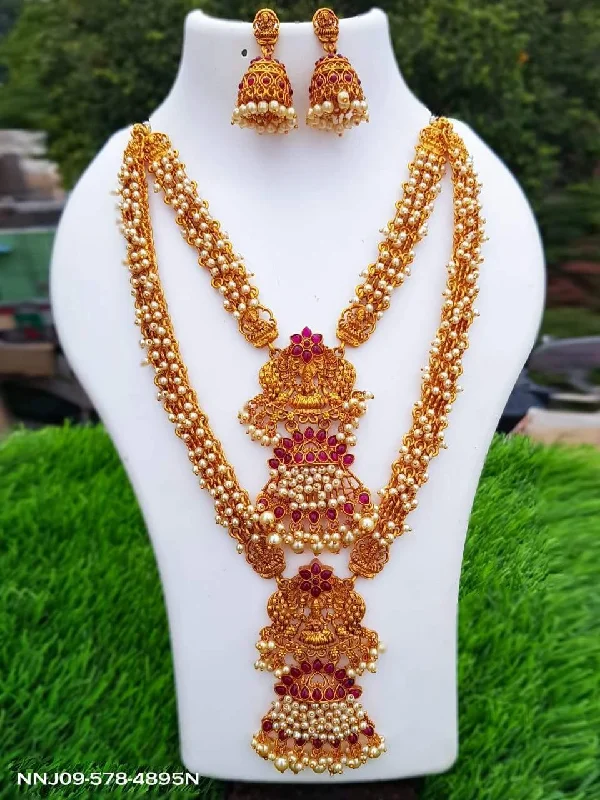 Limited-Time Jewelry Sale – Don't Miss These Deals Antique finish Designer Combo short and long Necklace set