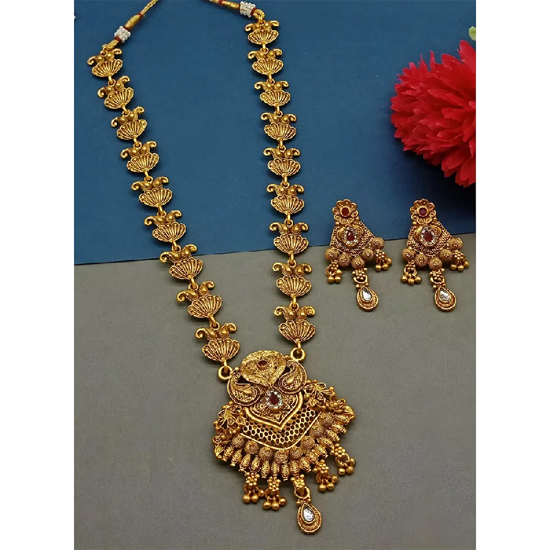 Flash Sale On Stunning Jewelry – Don't Miss Out Gehana Mahal Gold Plated Pota Stone Necklace Set