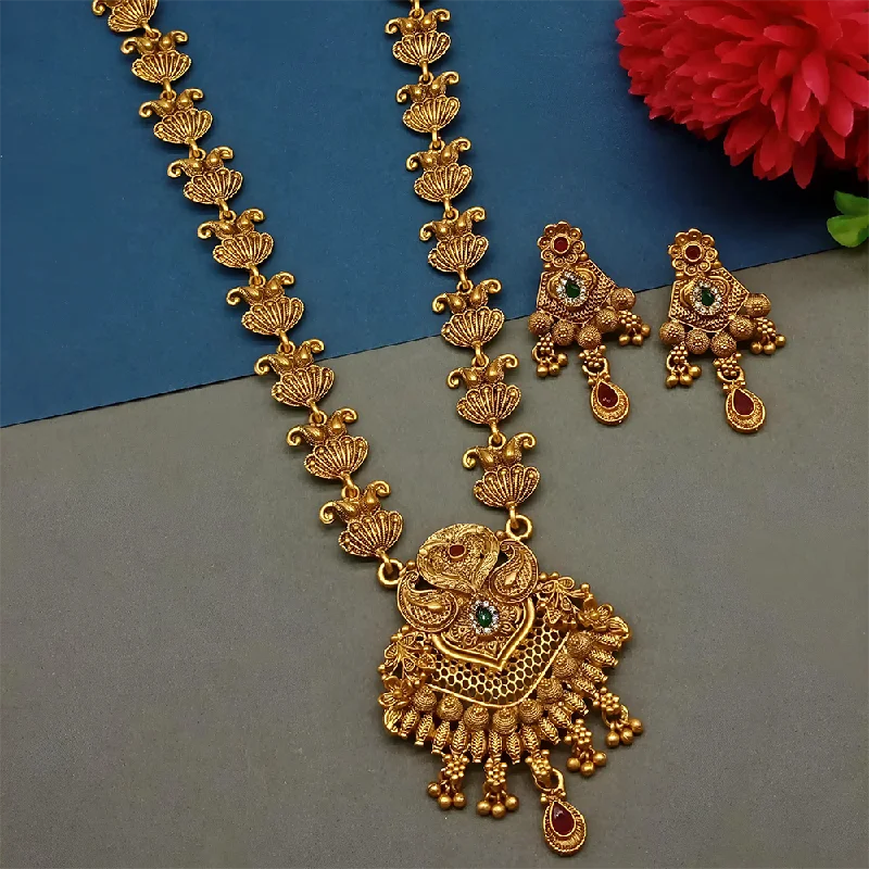 Limited-Time Offer On Elegant Jewelry Pieces Gehana Mahal Gold Plated Pota Stone Necklace Set