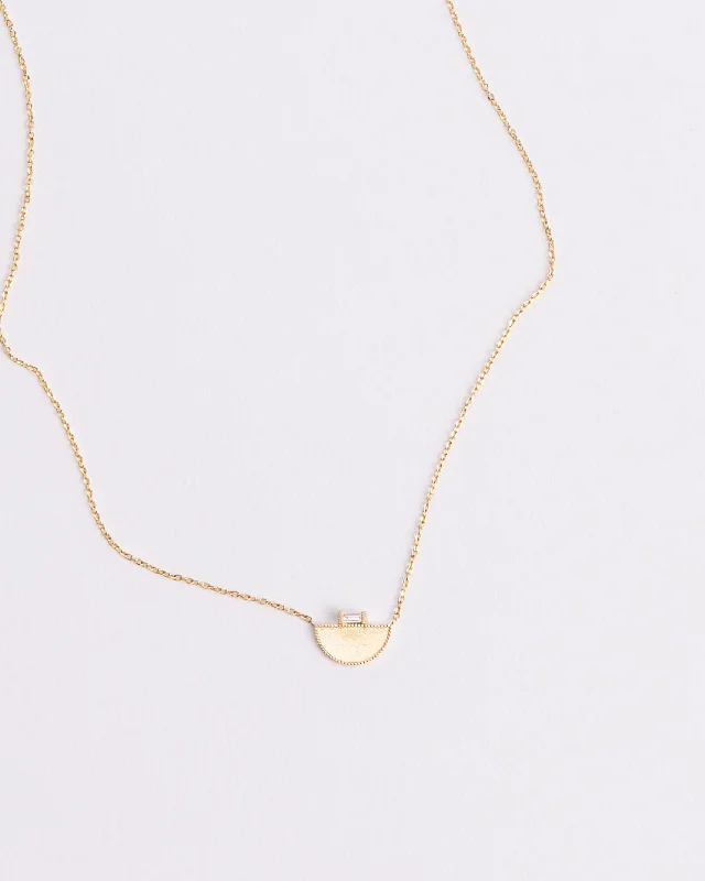 Save On Luxury Jewelry Pieces – Limited-Time Offers HALF MOON BAGUETTE DIAMOND SIGNET NECKLACE