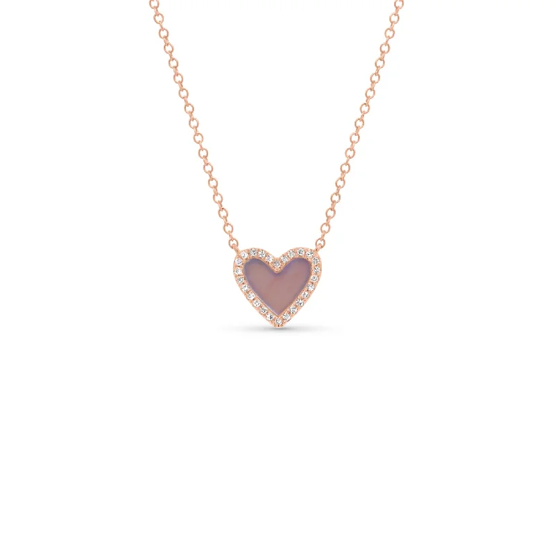 Exclusive Jewelry Offers – Sparkle For Less Mother of Pearl & Diamond Small Heart Pendant